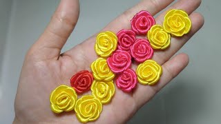 Cara Membuat Bunga Mawar Mini Dari Pita Satin | DIY | how to make mini roses from satin ribbons screenshot 3