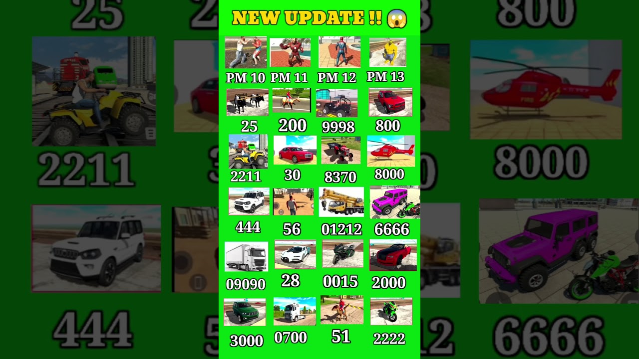 All Secret Cheat Code 🤑✅ In Indian Bike Driving 3D New Update Code #shorts #ytshorts