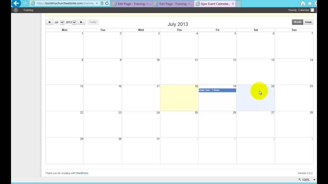 Add Event to WordPress Ajax Event Calendar YouTube