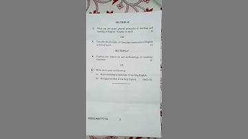 Teaching of English B.ed 2nd semester old question paper 2023