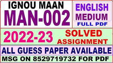 man 002 solved assignment 2022-23 / man 2 solved assignment in english / ignou maan