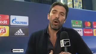 Cristiano Ronaldo interrupts Buffons interview and shows respect to him after the match RMA vs JUV