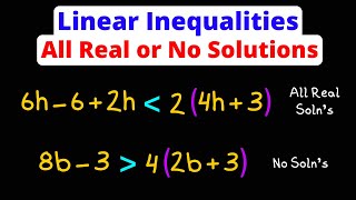 Solving Linear Inequalities | All Real Solutions or No Solutions | Eat Pi