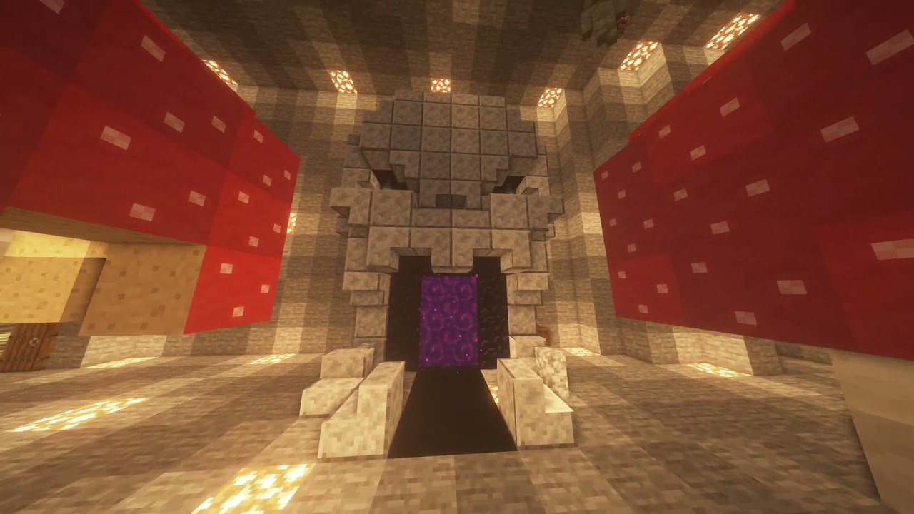 Minecraft Timelapse Cabeza de esquelo como portal del Nether - Skull portal