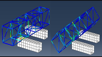 ABAQUS CAE/Example 11: Tower fall-Beam contact #abaqus #FEM #tower