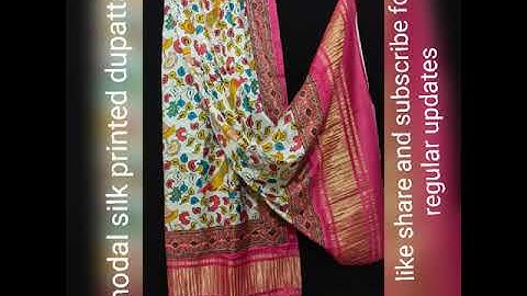 Modal silk fabric printed #dupatta #bandhani #disginer #sarees #georgette  ##ajrakh #handicraft