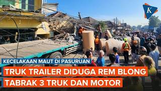 Pasuruan Accident: Trailer Hits 3 Trucks and a Motorcycle, 4 Dead on Scene