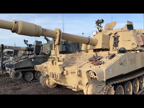 Видео: Америкийн 155 мм өөрөө явагч гаубиц M109
