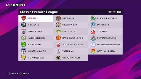 PES 2020 Classic Premier League Option File NEW VERSION