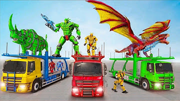 Rhino Robot Transport Game 2021: Multiple Transform Robot Truck Transportation - Android Gameplay