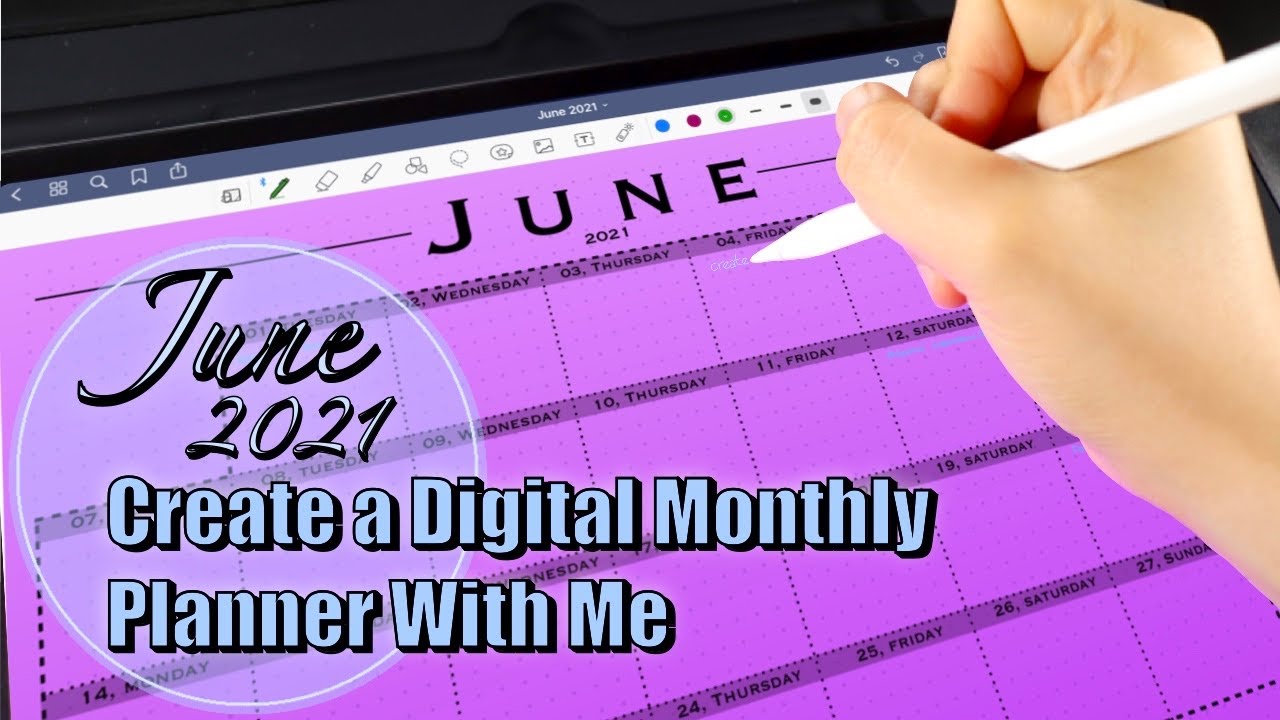 How To Create a Digital Monthly Planner in Keynote || June 2021 Plan ...