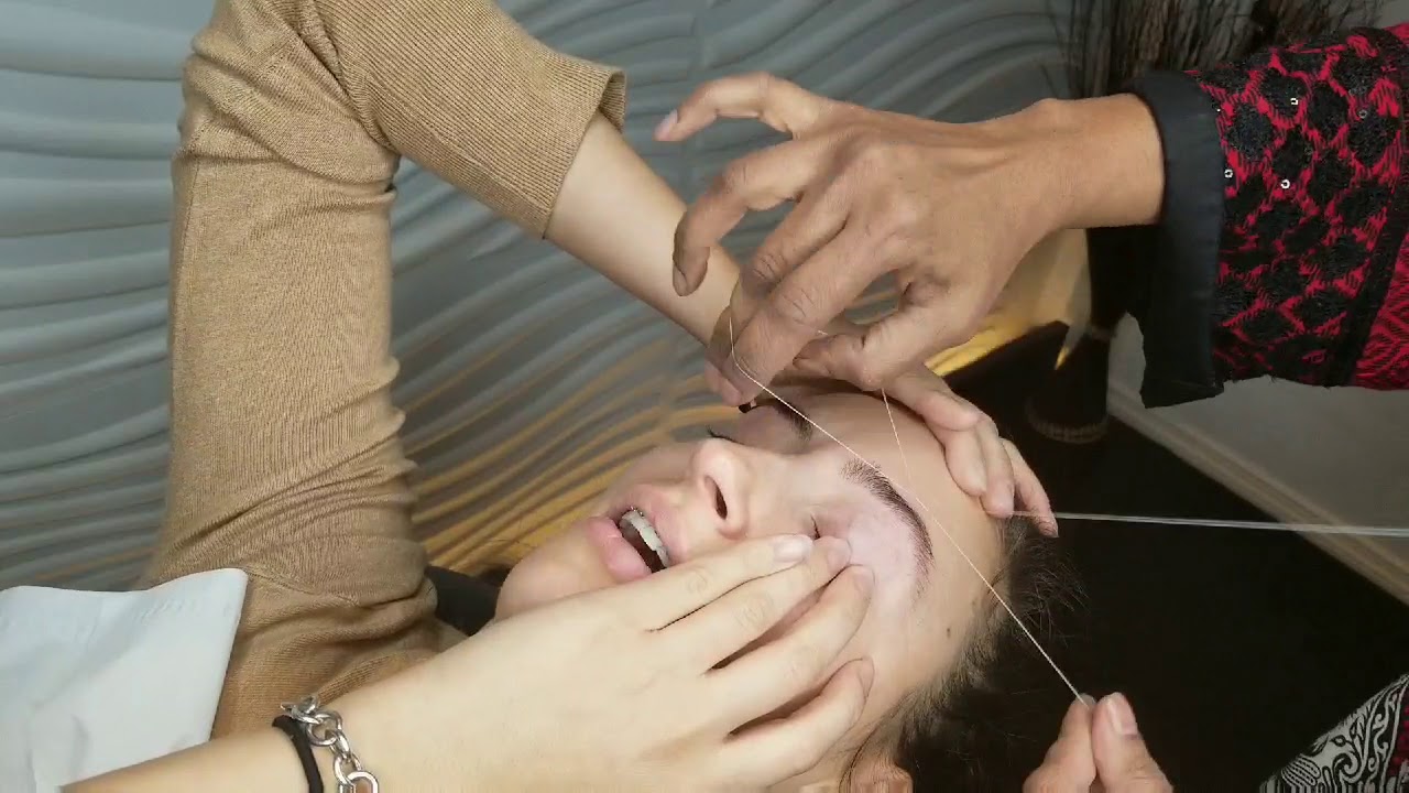 How to do perfect eyebrows threading and tinting .