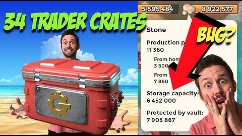 BOOM BEACH - 34 TRADER CRATE OPENING BONANZA - ROCK STORAGE BUG??? MUST SEE!