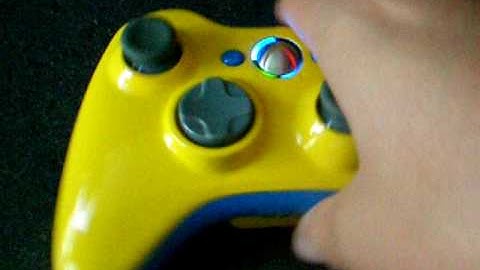 Sexy yellow/blue 360 controller with ABXY and dome mod with rol led swap