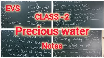 CLASS -2 Precious water - notes /EVS #statesyllabus #precious #water .