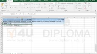 Use the FLOOR function to round down numbers (Excel 2016)