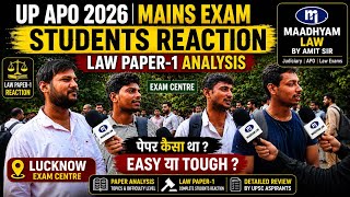 UP APO 2026 Mains Law Paper 1 Analysis | Student Reactions from Exam Centre | Easy or Tough? #apo