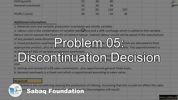 Problem 05: Discontinuation Decision, Accounting Lecture | Sabaq.pk
