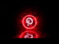 Neon red pinterest logo glowing sign 4k 60fps loop animation background
