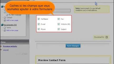 Aide - Comment créer un formulaire de contact sur votre site web SiteCreator ?