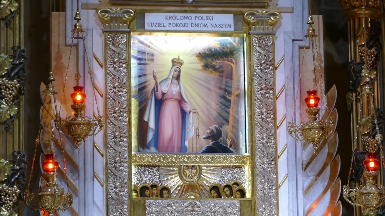 Bazylika w Licheniu - zasłonięcie Cudownego Obrazu Matki Bożej Licheńskiej