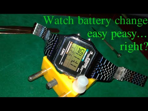 How to replace a watch cell battery. Timex Indiglo.