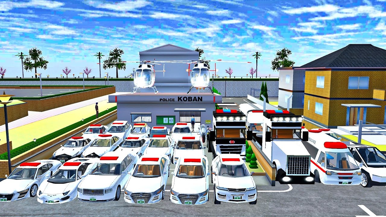 Sakura School Simulator Police KOBAN - ALL POLICE CARS, AMBULANCE, POLICE BIKE & POLICE TRUCK 🚓🚑🚒