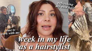 Refreshing my hair color at home, full days of hair clients &amp; spending time with friends // vlog