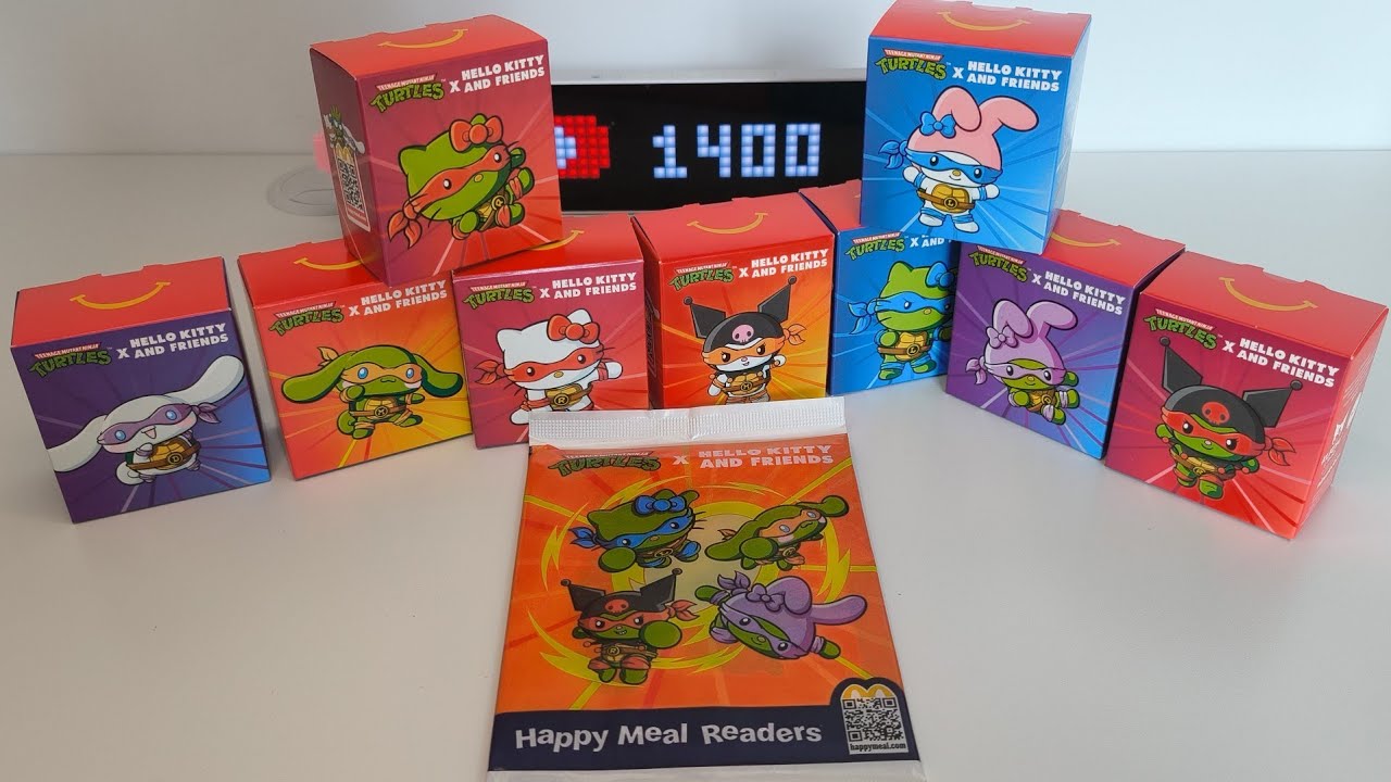 ¡Abrimos las 9 figuras de Hello Kitty y las tortugas ninja de Happy meal! #happymeal #unboxing