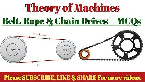 MCQs || Belt, Rope & Chain Drives || Theory of Machines || Mechanical Engineering || Objective Quiz