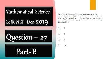 CSIR NET Mathematics Solution Dec 2019 | Question 27 |Linear Algebra|Dimension|Subspace|Matrix