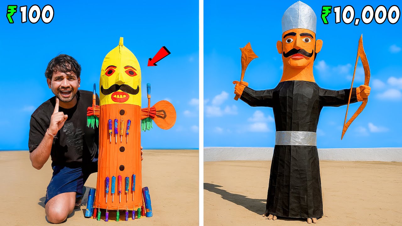 Ravan Shopping Challenge - ₹1 vs ₹100 vs ₹15000…😈 | किसका होगा सबसे बड़ा रावण..?