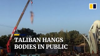 Taliban publicly hangs bodies of alleged kidnappers in Afghanistan to deter ‘criminals’