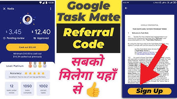 Task Mate Referral Code | Task Mate Invite Code | Task Mate Working Invitation Code Google Task Mate