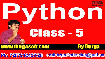 Learn Python Programming Tutorial Online Training by Durga Sir On 02-05-2018 @ 7AM