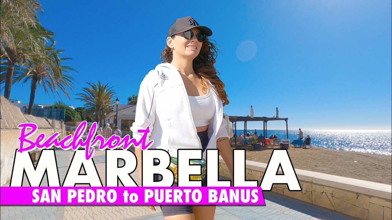 Marbella beachfront walk | San Pedro to Puerto Banús | Spain virtual tour