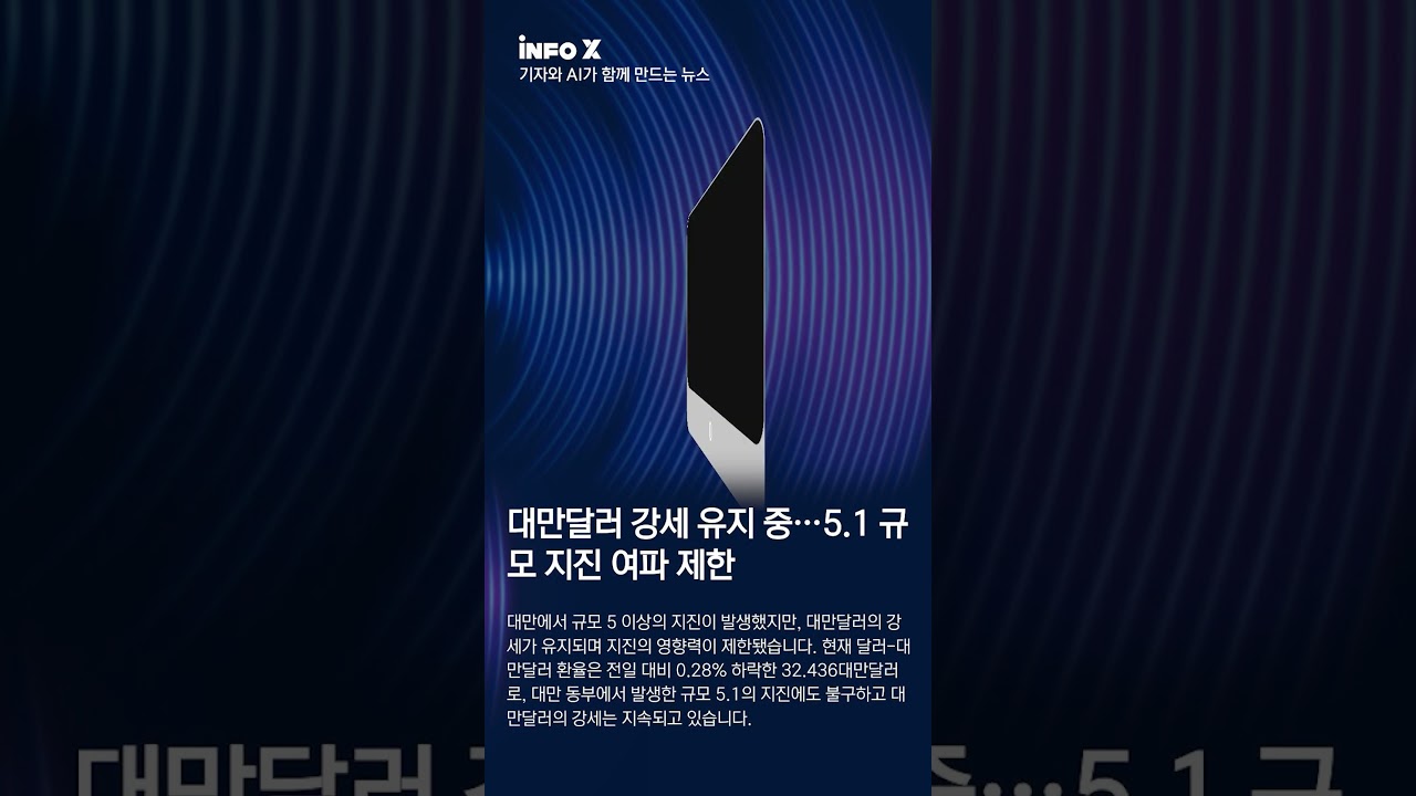 대만달러 강세 유지 중…5.1 규모 지진 여파 제한 - YouTube