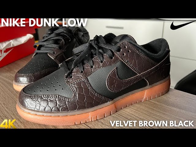 Nike Dunk Low Velvet Brown Black ￼ Chocolate Croc On Feet Review 