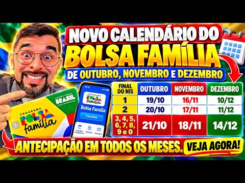 NEW BOLSA FAMÍLIA CALENDAR: EVERYONE WILL RECEIVE EARLY PAYMENTS IN OCTOBER, NOVEMBER, AND DECEMB...