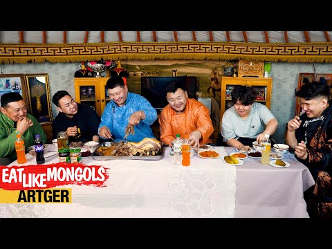 Giant Beef Brisket For Mighty Mongolian Wrestlers MongolZ Team Mukbang Nomads Eat Like Mongols 