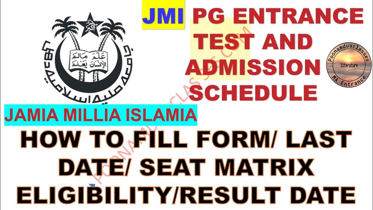 JMI Exam form 2023 PG Admission Last date Eligibility Result SEAT