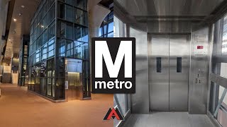 Fast & Scenic Mid-American basement traction elevators @ Dulles Airport Metro Station - Dulles VA