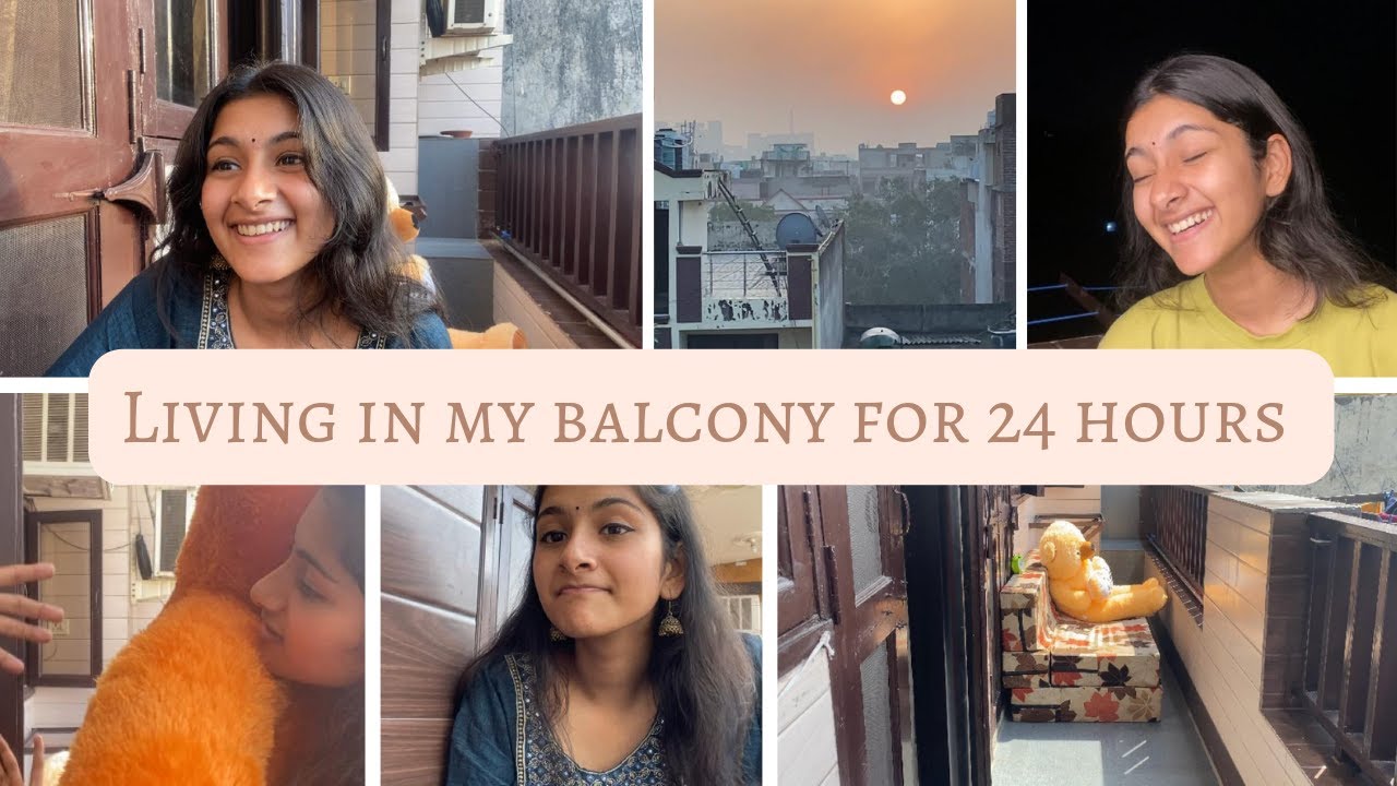 Living in MY BALCONY for 24 HOURS challenge Aradhya Singh