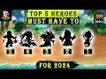 Top 5 heroes everyone must have for 2024 hero wars mobile alliance