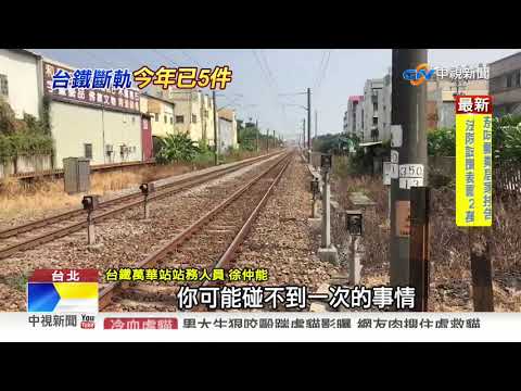一年斷軌5次! 台鐵產工痛批"巡軌機制不完善"│中視新聞 20201029