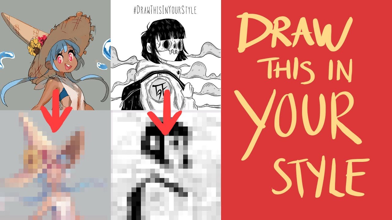 DRAW THIS IN YOUR STYLE! - 3 Drawings - YouTube