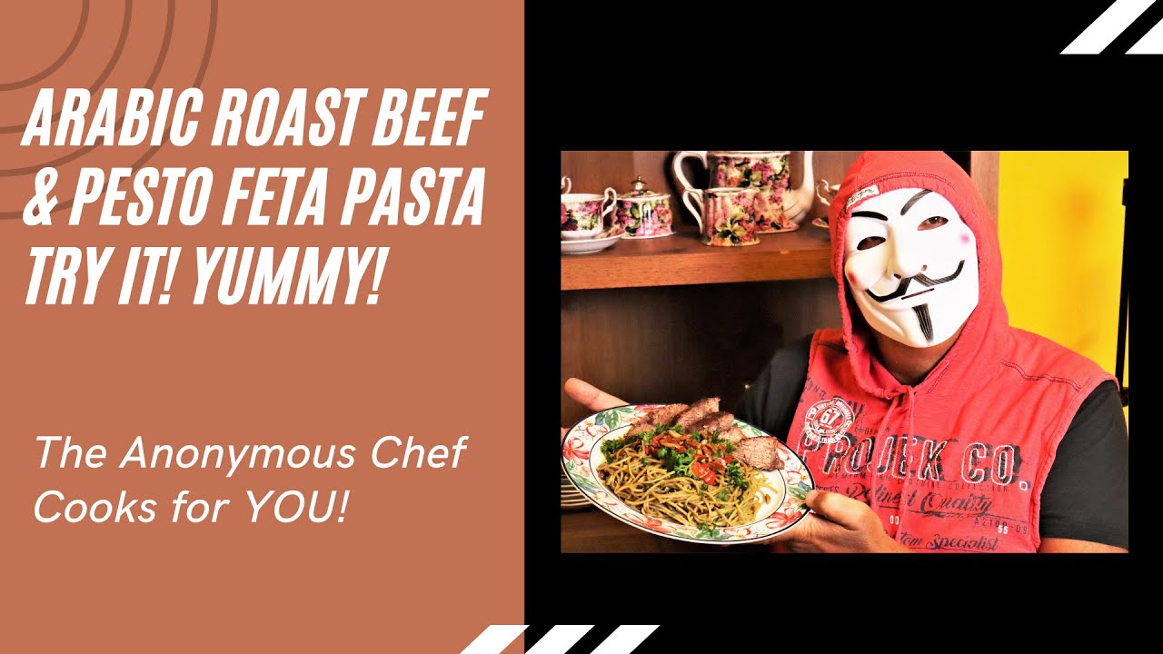 Arabic Roast Beef & Pesto Feta & Parsley Pasta! My OWN AMAZING Recipe! Topped up with Fried