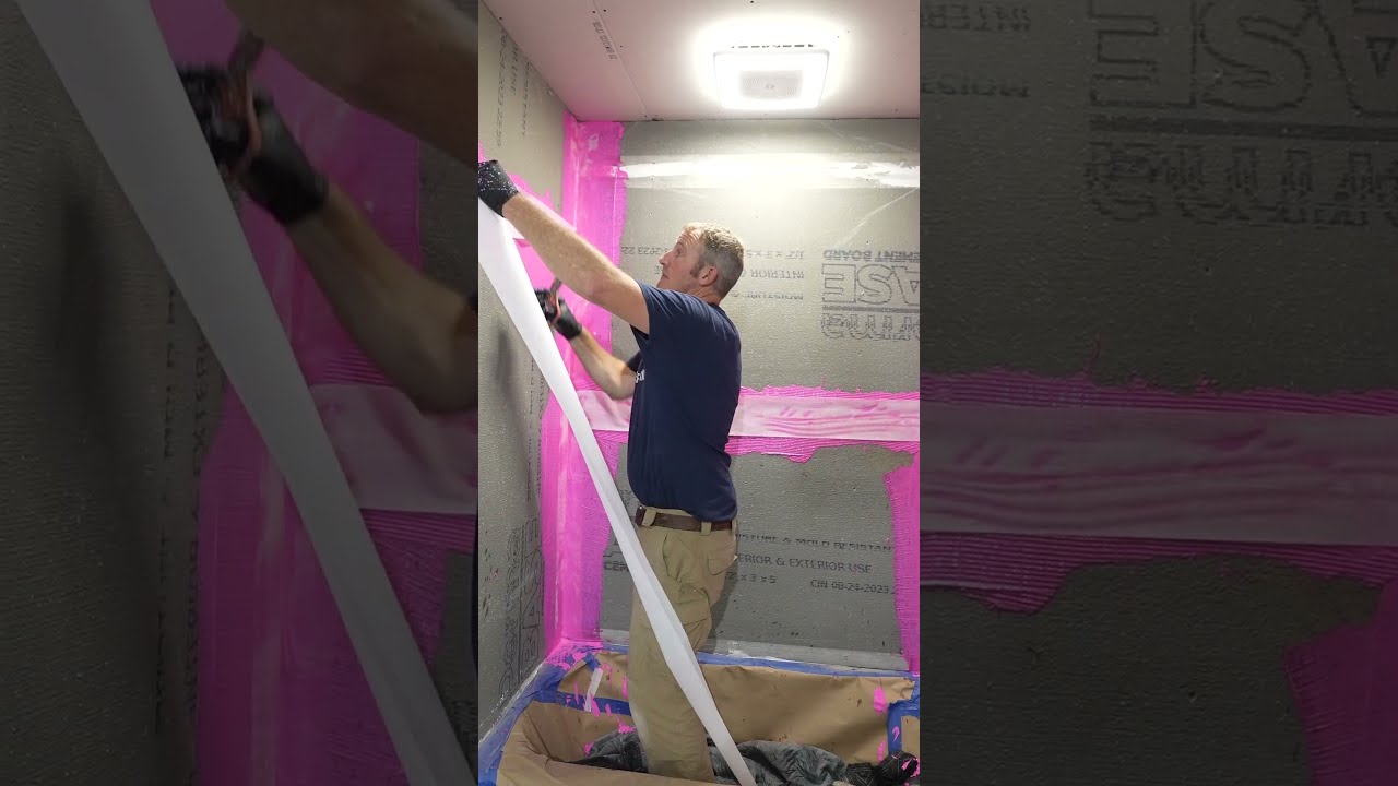 Redgard Cement Board Seam Application 