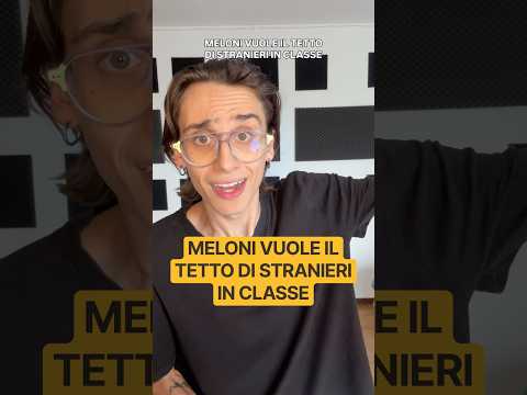 Video Meloni vuole il tetto di stranieri in classe.
