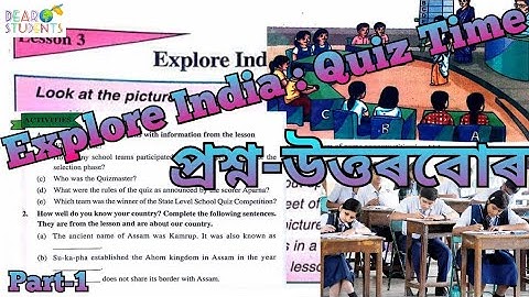 “Explore India : Quiz Time” class 8/ Question answers/Question 1 and 2/English textbook/ Part-1